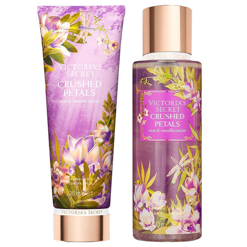 crushed-petals-set ست بادی اسپلش و لوسیون بدن کراشد پتالز ویکتوریا سکرت