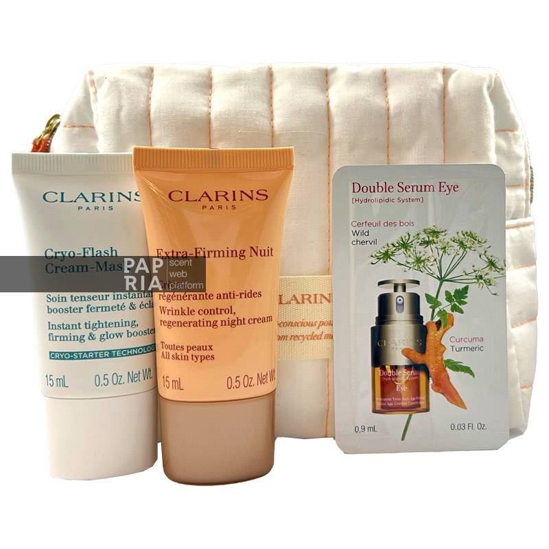 clarins-firmness-and-tightening-effect-giftset گیفت ست سمپل کرم ضد پیری کلارنس