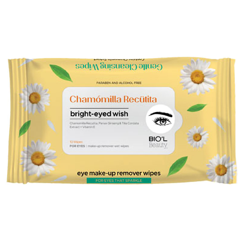 biol-chamomile-eye-makeup-remover دستمال مرطوب بیول پاک کننده آرایش چشم با عصاره بابونه
