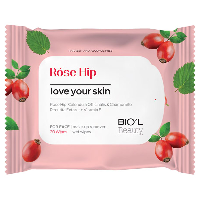 biol-rose-hip-makeup-remover دستمال مرطوب بیول آرایشی رزهیپ مخصوص پوست مختلط