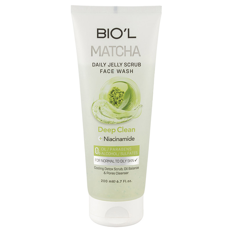 biol-face-wash-and-scrub-matcha ژل شست و شو و اسکراب صورت ماچا بیول