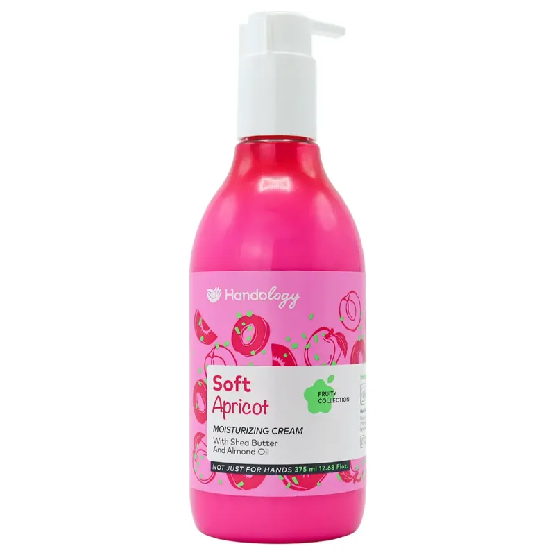handology-soft-apricot-moisturizing-cream کرم آبرسان دست و صورت هندولوژی سافت اپریکات 375 میلی لیتر